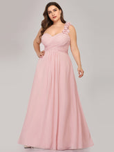 Load image into Gallery viewer, Color=Pink | One Shoulder Plus Size Chiffon Bridesmaid Dresses For Wholesale-Pink 1