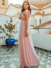 Load image into Gallery viewer, Color=Pink | Maxi Long One Shoulder Chiffon Bridesmaid Dresses For Wholesale-Pink 6