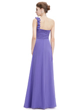 Load image into Gallery viewer, Color=Periwinkle | Maxi Long One Shoulder Chiffon Bridesmaid Dresses for Wholesale-Periwinkle 2
