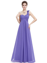 Load image into Gallery viewer, Color=Periwinkle | Maxi Long One Shoulder Chiffon Bridesmaid Dresses for Wholesale-Periwinkle 3