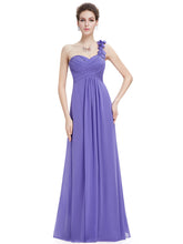 Load image into Gallery viewer, Color=Periwinkle | Maxi Long One Shoulder Chiffon Bridesmaid Dresses for Wholesale-Periwinkle 4
