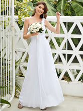 Load image into Gallery viewer, Color=White | Maxi Long One Shoulder Chiffon Bridesmaid Dresses for Wholesale-White 4