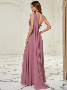 COLOR=Purple Orchid | One Shoulder Evening Dress-Purple Orchid 2
