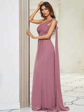 Load image into Gallery viewer, COLOR=Purple Orchid | One Shoulder Evening Dress-Purple Orchid 3