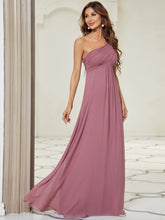 Load image into Gallery viewer, COLOR=Purple Orchid | One Shoulder Evening Dress-Purple Orchid 4