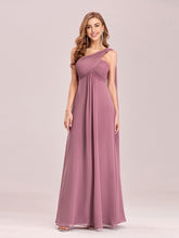 Load image into Gallery viewer, COLOR=Purple Orchid | One Shoulder Evening Dress-Purple Orchid 5