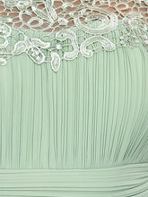 Load image into Gallery viewer, Color=White | Lacey Neckline Open Back Ruched Bust Wholesale Evening Dresses-Mint Green 6