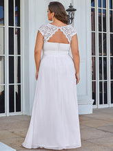 Load image into Gallery viewer, Ever-Pretty Plus Size Floral Lace Sequin Print Evening Dresses  with Cap Sleeve EZ07706