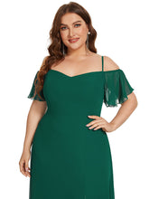 Load image into Gallery viewer, Color=Dark Green | Plain Solid Color Plus Size Wholesale Chiffon Bridesmaid Dress-Dark Green 5