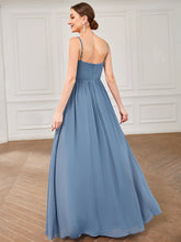 Load image into Gallery viewer, Color=Dusty Navy | Sleeveless V Neck Wholesale Bridesmaid Dresses with Spaghetti Straps-Dusty Navy 2