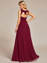 Load image into Gallery viewer, Color=Burgundy | Backless Butterfly Design Chiffon Wholesale Bridesmaid Dresses-Burgundy 2