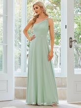 Load image into Gallery viewer, Color=Mint Green | One Shoulder Beaded Chiffon Wholesale Bridesmaid Dresses-Mint Green 4