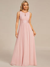Load image into Gallery viewer, Color=Pink | Elegant Sleeveless Pleated Sequin Wholesale Bridesmaids Dress-Pink 16