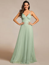 Load image into Gallery viewer, Color=Mint Green | Mesh Contrast Wholesale Bridesmaids Dresses With Spaghetti Straps-Mint Green 9
