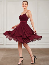 Load image into Gallery viewer, Color=Burgundy | Sleeveless A Line Spaghetti Straps Knee Length Wholesale Prom Dresses-Burgundy 4