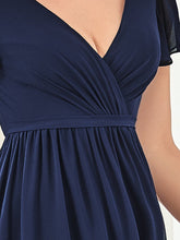 Load image into Gallery viewer, Color=Navy Blue | Hot Asymmetrical Hem Pagoda Sleeves Wholesale Bridesmaid Dresses-Navy Blue 5