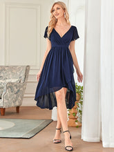 Load image into Gallery viewer, Color=Navy Blue | Hot Asymmetrical Hem Pagoda Sleeves Wholesale Bridesmaid Dresses-Navy Blue 1