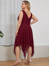 Load image into Gallery viewer, Color=Burgundy | Deep V Neck Sleeveless Wholesale Bridesmaid Dresses-Burgundy 4