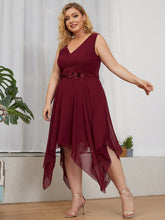 Load image into Gallery viewer, Color=Burgundy | Deep V Neck Sleeveless Wholesale Bridesmaid Dresses-Burgundy 2