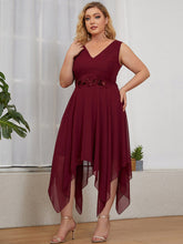 Load image into Gallery viewer, Color=Burgundy | Deep V Neck Sleeveless Wholesale Bridesmaid Dresses-Burgundy 3