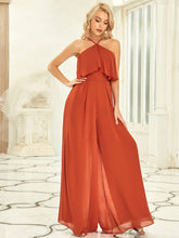 Load image into Gallery viewer, Color=Burnt Orange | Belly Collar Spaghetti Straps Wholesale Bridesmaid Dresses-Burnt Orange 4