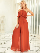 Load image into Gallery viewer, Color=Burnt Orange | Belly Collar Spaghetti Straps Wholesale Bridesmaid Dresses-Burnt Orange 1