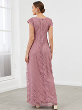 Load image into Gallery viewer, Color=Orchid | Deep V Neck A Line Wholesale Maternity Dresses with Cover Sleeves-Orchid 2