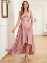 Load image into Gallery viewer, Color=Dusty Rose | Sleeveless V-Neck Asymmetrical Hem Wholesale Maternity Dresses-Dusty Rose 4