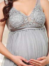 Load image into Gallery viewer, COLOR=Grey | Sultry Sleeveless Long Maxi Dress for Pregnant Women-Grey 5