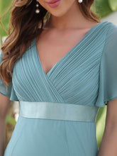 Load image into Gallery viewer, Color=Dusty blue | Cute and Adorable Deep V-neck Dress for Pregnant Women-Dusty blue 5