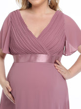 Load image into Gallery viewer, Color=Orchid | Plus Size Cute and Adorable Deep V-neck Dress for Pregnant Women-Orchid 5