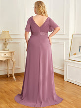 Load image into Gallery viewer, Color=Orchid | Plus Size Cute and Adorable Deep V-neck Dress for Pregnant Women-Orchid 2