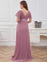 Load image into Gallery viewer, Color=Orchid | Cute and Adorable Deep V-neck Dress for Pregnant Women-Orchid 2