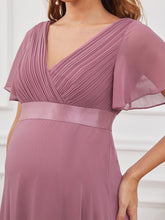 Load image into Gallery viewer, Color=Orchid | Cute and Adorable Deep V-neck Dress for Pregnant Women-Orchid 5