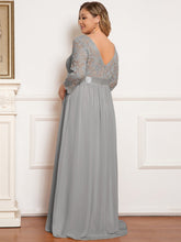 Load image into Gallery viewer, Color=Grey | Round Neck A-Line Floor-Length Wholesale Maternity Dresses-Grey 3