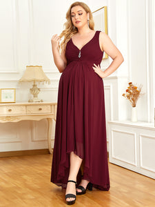 Color=Burgundy | Plus Size Hot and Sexy Sleeveless Dress for Pregnant Women-Burgundy 1