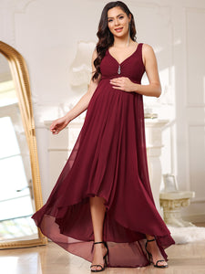 Color=Burgundy | Hot and Sexy Sleeveless Dress for Pregnant Women-Burgundy 1