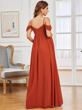 Load image into Gallery viewer, Color=Burnt orange | Adorable A Line Off Shoulder Wholesale Maternity Dresses-Burnt orange 2