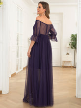 Load image into Gallery viewer, Color=Dark Purple | A Line Short Puff Sleeves Wholesale Maternity Dresses-Dark Purple 2