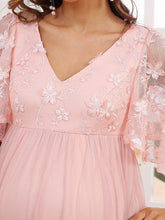 Load image into Gallery viewer, Color=Pink | Deep V Neck Half Sleeves A Line Wholesale Maternity Dresses-Pink 5