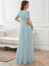 Load image into Gallery viewer, Color=Sky Blue | Cute Deep V-neck Dress for Pregnant Women-Sky Blue 2