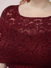 Load image into Gallery viewer, Color=Burgundy | Maxi Long Lace Illusion Wholesale Plus Size Mother Of Wholesale Bride Dresses-Burgundy 5