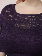 Load image into Gallery viewer, Color=Dark Purple | Maxi Long Lace Illusion Wholesale Plus Size Mother Of Wholesale Bride Dresses-Dark Purple 5