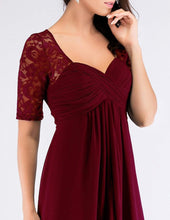 Load image into Gallery viewer, COLOR=Burgundy | Floor Length Empire Waist Evening Dress-Burgundy 5