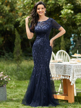 Load image into Gallery viewer, Women's Floral Sequin Print Fishtail Tulle Dresses for Party EZ07707