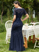 Load image into Gallery viewer, Women's Floral Sequin Print Fishtail Tulle Dresses for Party EZ07707