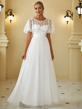 Load image into Gallery viewer, Color=White | Sequin Print Maxi Long Wholesale Evening Dresses with Cap Sleeve-White 1