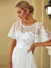 Load image into Gallery viewer, Color=White | Sequin Print Maxi Long Wholesale Evening Dresses with Cap Sleeve-White 5