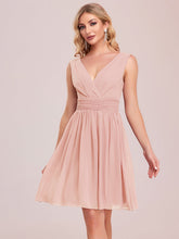 Load image into Gallery viewer, Color=Pink | Double V-Neck Short Party Dress Ep03989-Pink 6
