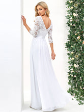 Load image into Gallery viewer, Elegant Empire Waist Wholesale Bridesmaid Dresses with Long Lace Sleeve EP07412